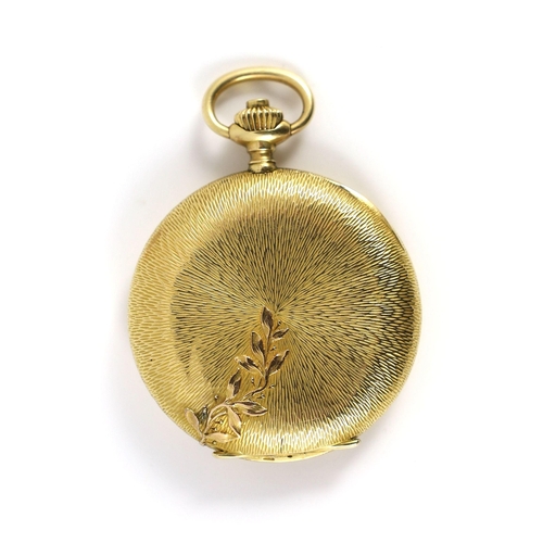 378 - An early 20th century 18k gold Vacheron & Constantin keyless hunter dress pocket watch, the textured... 