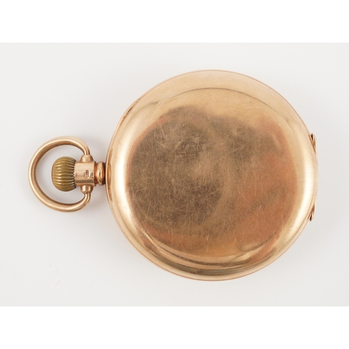 380 - A George V 9ct gold keyless lever half hunter pocket watch, with Roman dial and subsidiary seconds, ... 