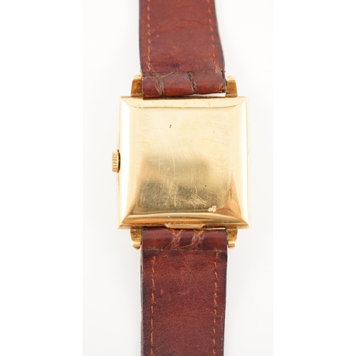 385 - A gentleman's 18ct gold Rolex precision square dial manual wind wrist watch, with subsidiary seconds... 