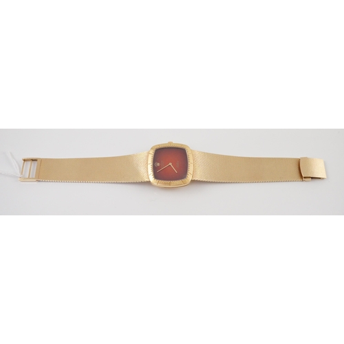 392 - A gentleman's 1970's 18ct gold Rolex Cellini manual wind wrist watch, on an integral brushed gold br... 