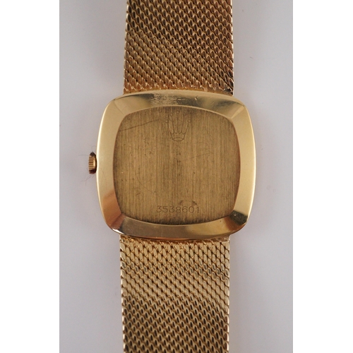 392 - A gentleman's 1970's 18ct gold Rolex Cellini manual wind wrist watch, on an integral brushed gold br... 