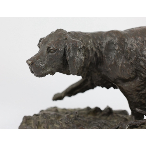 44 - After Christopher Fratin (1801-1864). An Animalier bronze figure of a retriever, standing on natural... 