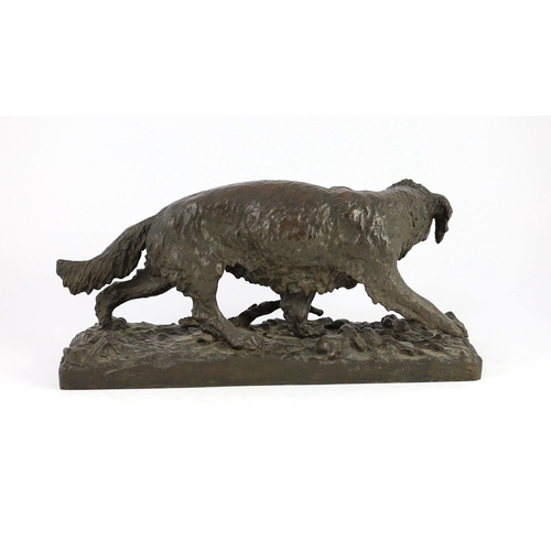 44 - After Christopher Fratin (1801-1864). An Animalier bronze figure of a retriever, standing on natural... 