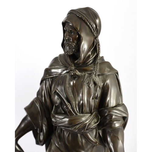 48 - After Jean Jules Samson (1823-1902). A pair of 20th century Continental bronze figures of an Arab wa... 