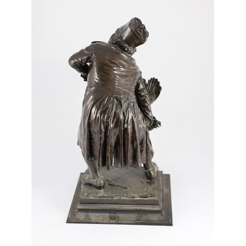 49 - Mauro Benini (Italian, 1856-1915). A bronze figure 'Ego te Absolvo!!', signed in the bronze and date... 