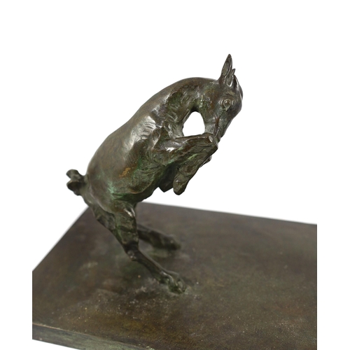 51 - After Paul Silvestre (French, 1884-1976).  A patinated Art Deco bronze group of a Bacchante and faun... 