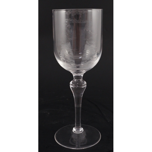 73 - Laurence Whistler CBE (1912-2000), 'TERM' an engraved glass goblet together with a limited edition b... 