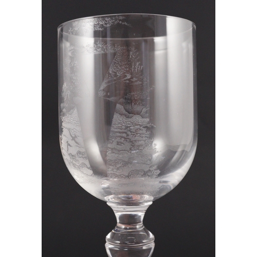 73 - Laurence Whistler CBE (1912-2000), 'TERM' an engraved glass goblet together with a limited edition b... 