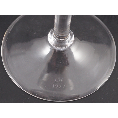 73 - Laurence Whistler CBE (1912-2000), 'TERM' an engraved glass goblet together with a limited edition b... 