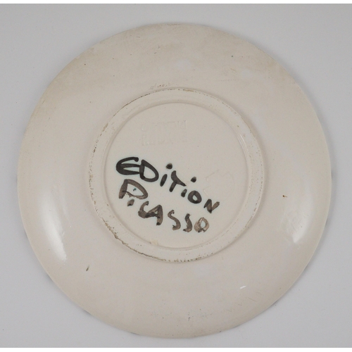 74 - § § Pablo Picasso (1881-1973) for Madoura pottery, a Picador white glazed plate, 1952, Ramie 160, ... 