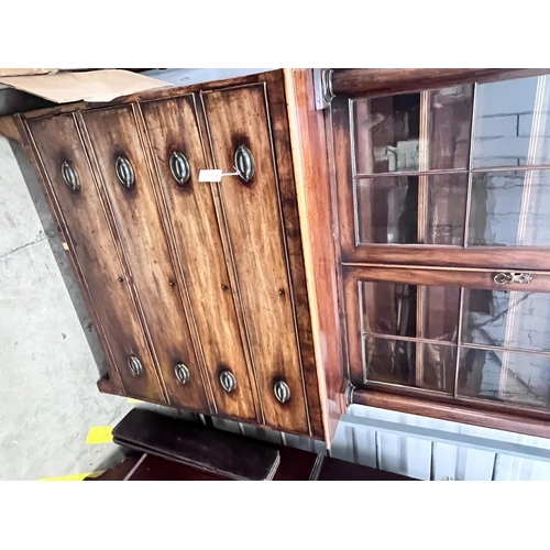 2007 - A George IV mahogany secretaire bookcase (top associated), width 125cm, depth 56cm, height 232cm... 