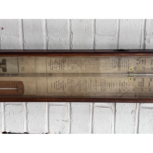 2009 - A Victorian oak cased Admiral Fitzroy style wall barometer, height 101cm