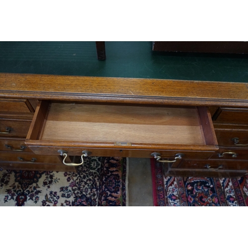 2026 - An early 20th century mahogany pedestal desk, width 152cm, depth 90cm, height 78cm