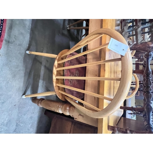 2037 - A set of six Ercol light elm and beech comb back chairs, width 45cm, depth 44cm, height 89cm