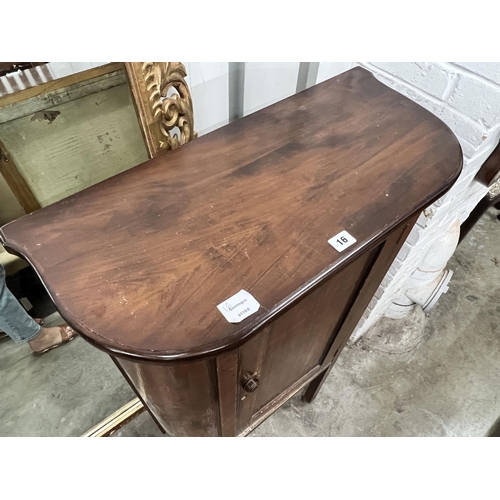 2062 - A Victorian mahogany side cabinet, altered, width 71cm, depth 31cm, height 119cm