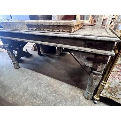 2096 - An Indonesian bleached hardwood serving table, length 180cm, depth 96cm, height 87cm