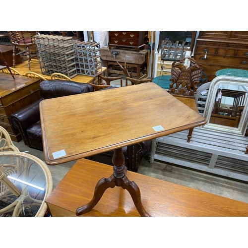 2105 - A Victorian mahogany tripod wine table, width 67cm, depth 50cm, height 70cm