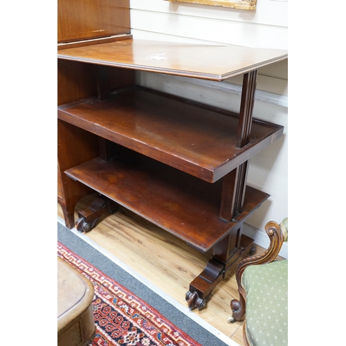 2152 - A Victorian mahogany metamorphic buffet, length 96cm, depth 58cm, height 106cm