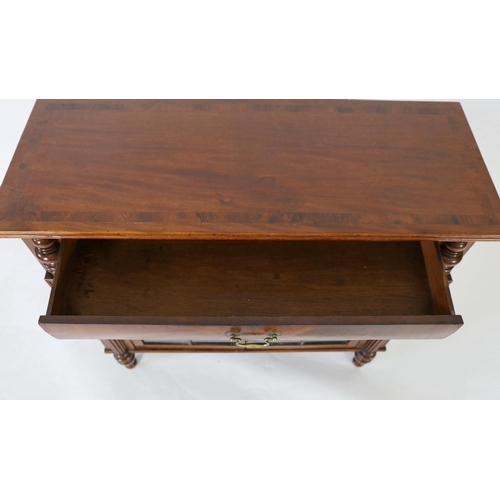 2164 - A George IV rosewood banded mahogany side cabinet, in the manner of Gillows, width 102cm, depth 40cm... 