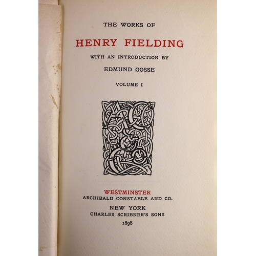 1 - ° ° Fielding, Henry - The Works, one of 750, 12 vols, 8vo, original gilt stamped red cloth, illustra... 