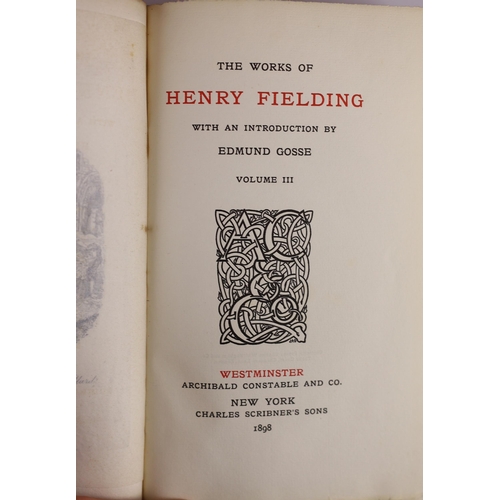 1 - ° ° Fielding, Henry - The Works, one of 750, 12 vols, 8vo, original gilt stamped red cloth, illustra... 