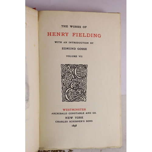 1 - ° ° Fielding, Henry - The Works, one of 750, 12 vols, 8vo, original gilt stamped red cloth, illustra... 