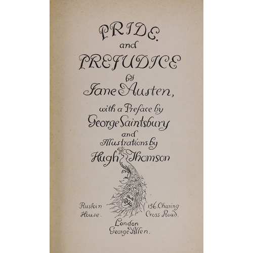 10 - ° ° Austen, Jane - Pride and Prejudice, illustrated by Hugh Thomson, the Peacock edition, 8vo, or... 