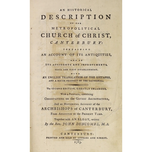 107 - ° ° CANTERBURY: (Burnby, John) - An Historical Description of the Metropolitical Church of Christ, C... 