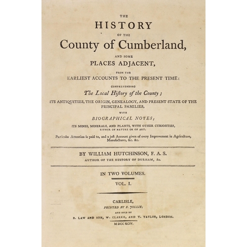 119 - ° ° CUMBERLAND - Hutchinson, William - The History of the County of Cumberland and some Places Adjac... 