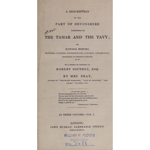 131 - ° ° DEVON: Bray, Mrs A.E. - A Description of the Part of Devonshire bordering on the Tamar and the T... 