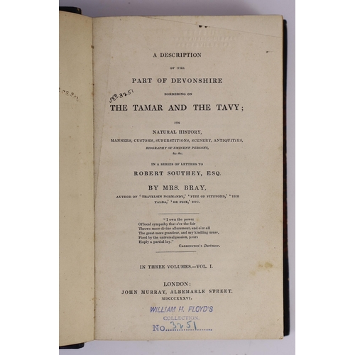 131 - ° ° DEVON: Bray, Mrs A.E. - A Description of the Part of Devonshire bordering on the Tamar and the T... 