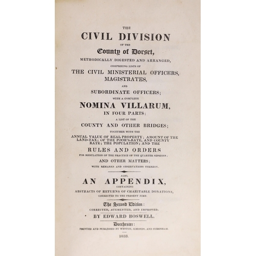 134 - ° ° DORSET - Sydenham, John - The History of the Town and County of Poole, 8vo, original cloth, reba... 