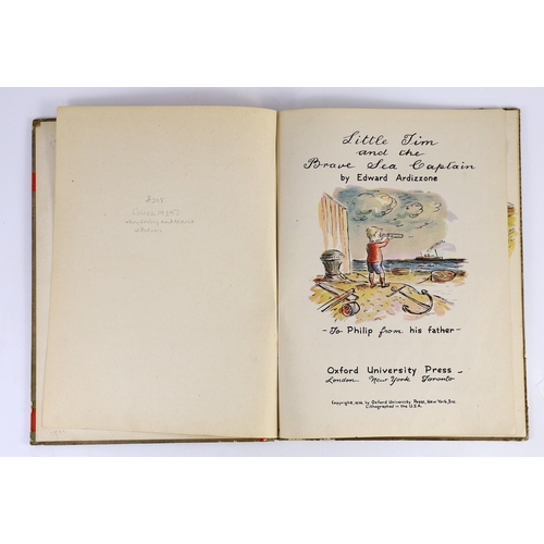 14 - ° ° Ardizzone, Edward - Little Tim and the Brave Sea Captain. First Edition. coloured pictorial titl... 