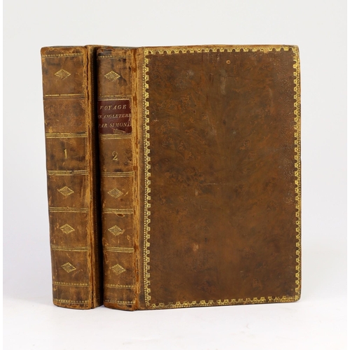 147 - ° ° ENGLAND - Simond, Louis - Voyage en Angleterre, 2 vols, 8vo, calf, with engraved frontises and p... 