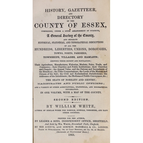 149 - ° ° ESSEX - White, William - History, Gazetteer and Directory of the County of Essex, 2 vols, 1st & ... 