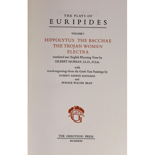 19 - ° ° Gregynog Press - Newtown, Wales - The Plays of Euripidestranslated into English Rhyming Verse b... 