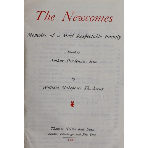 22 - ° ° Thackeray, William Makepeace - The Complete Works, 14 vols. New Century Edition, 8vo, black cal... 