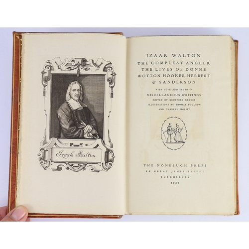 28 - ° ° Nonesuch Press - London - Walton, Izaak - The Compleat Angler, one of 1600, 8vo, tan morocco, fr... 