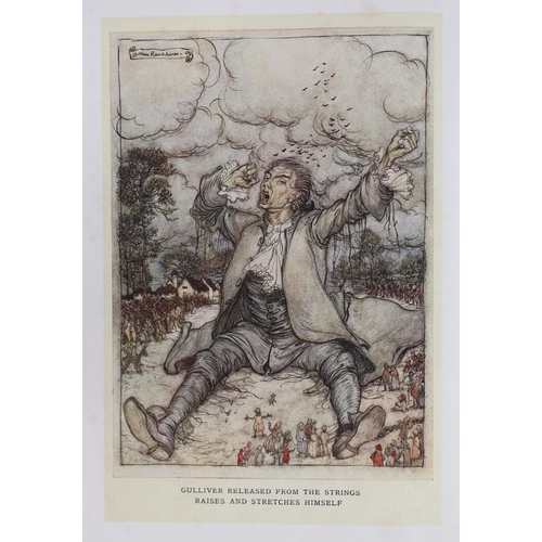 29 - ° ° Swift, Jonathan - Gullivers Travels, illustrated with 12 coloured plates by Arthur Rackham, 8vo... 