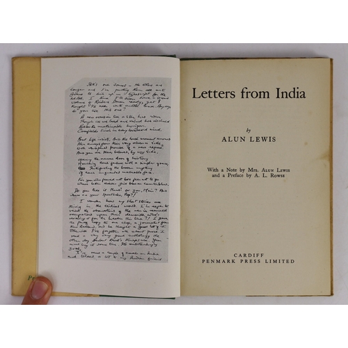 39 - ° ° Lewis, Alun - 3 works - In the Green Tree, 8vo, cloth in clipped d/j, London, 1948; Letters from... 