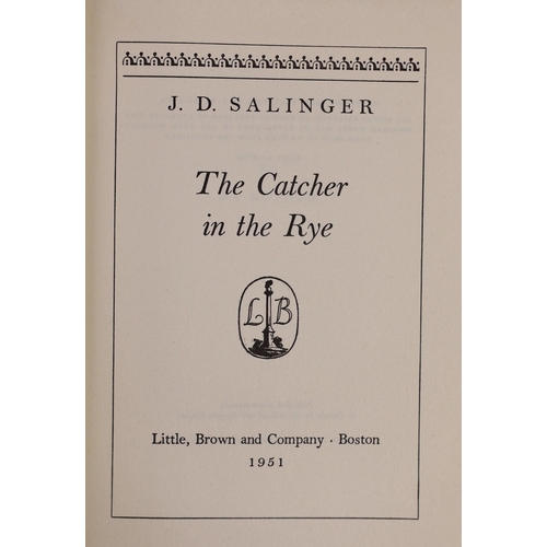 42 - ° ° Salinger, Jerome David - The Catcher in the Rye, 1st edition, 8vo, original gilt-stamped black c... 