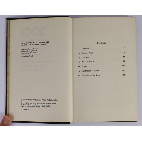 44 - ° ° Clarke, Arthur - 2001 A Space Odyssey, 8vo, original black cloth with silver lettering to spine,... 