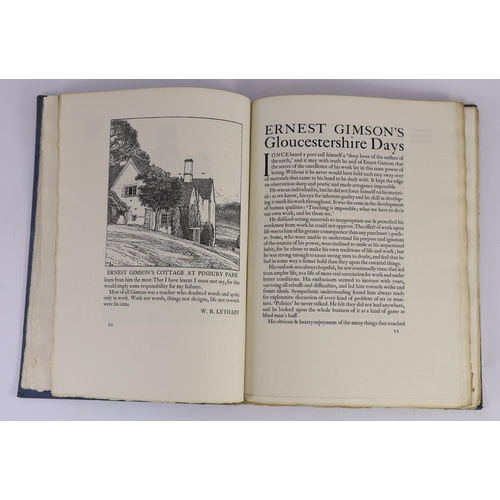 51 - ° ° Lethaby, W. R, Powell, A.H and Griggs, F.L - Ernest Gimson: His Life and Work, one of 500, 4to, ... 