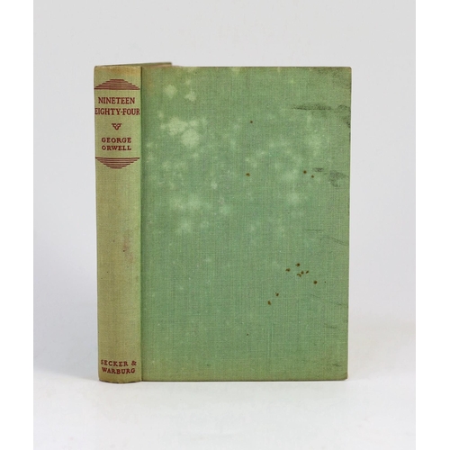 64 - ° ° Orwell, George - Nineteen Eighty-Four, 1st edition, 8vo, original green cloth, Secker & Warburg,... 