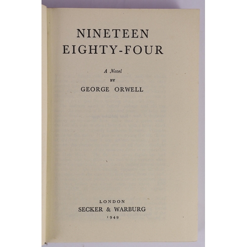 64 - ° ° Orwell, George - Nineteen Eighty-Four, 1st edition, 8vo, original green cloth, Secker & Warburg,... 