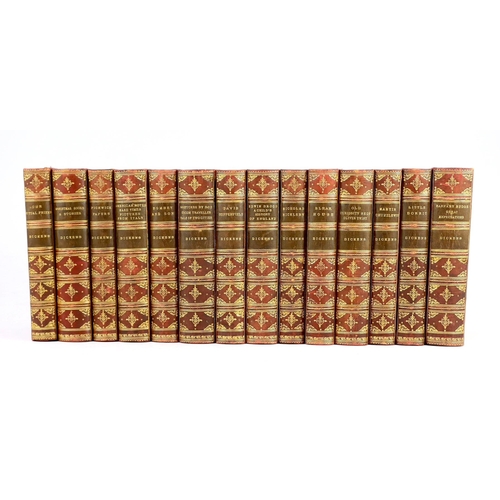 71 - ° ° Dickens, Charles - Works - The Charles Dickens edition, 14 vols (of 21) 8vo, half red morocc... 