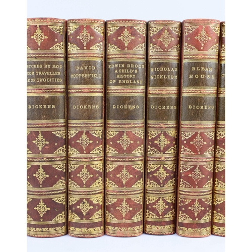 71 - ° ° Dickens, Charles - Works - The Charles Dickens edition, 14 vols (of 21) 8vo, half red morocc... 