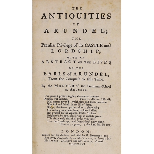 85 - ° ° ARUNDEL: (Carracioli, Charles) - The Antiquities of Arundel ... by the Master of the Grammar-Sch... 