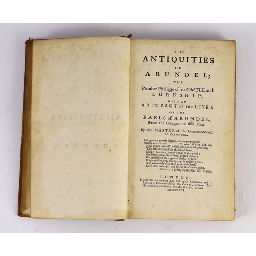 85 - ° ° ARUNDEL: (Carracioli, Charles) - The Antiquities of Arundel ... by the Master of the Grammar-Sch... 