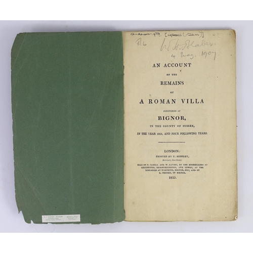 86 - ° ° ARUNDEL: (Lysons, Samuel) - An Account of the Remains of a Roman Villa discovered at Bignor ... ... 